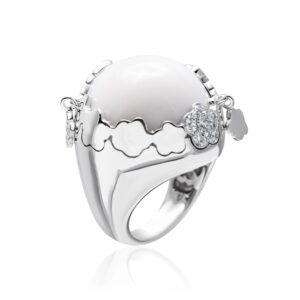 Sterling silver solitaire ring product photo with elegant luxury styling